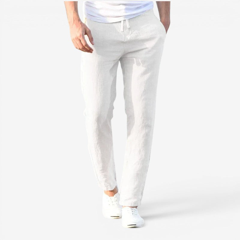 High-Waisted Trousers with Drawstring
