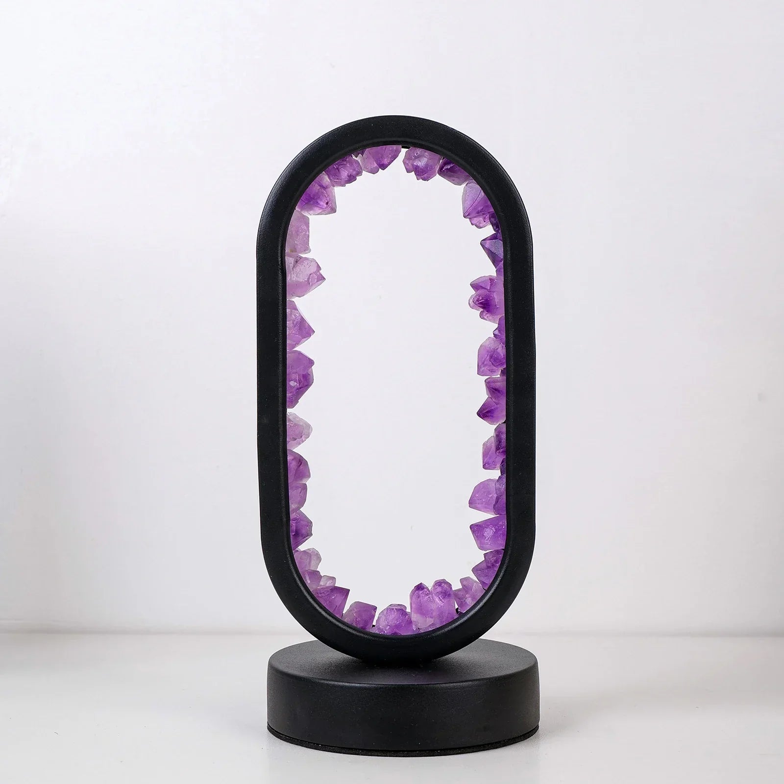 AmethystGlow- Serenity and Modern Elegance Oval Crystal LED Lamp