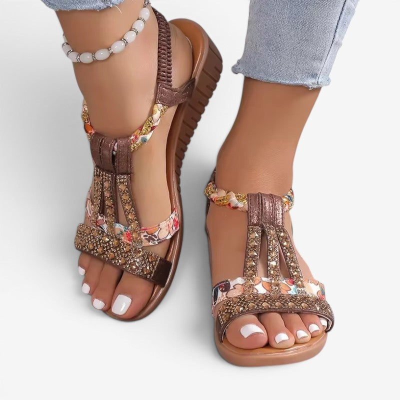 Ladies Wedge Sandals with Pearl Details