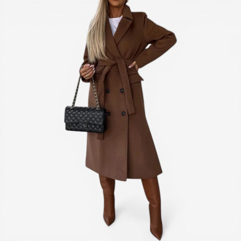 Belted Long Sleeve Trench Coat
