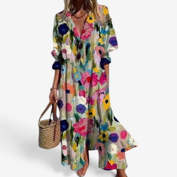 Women’s Floral Long Sleeve Loose Fit Dress