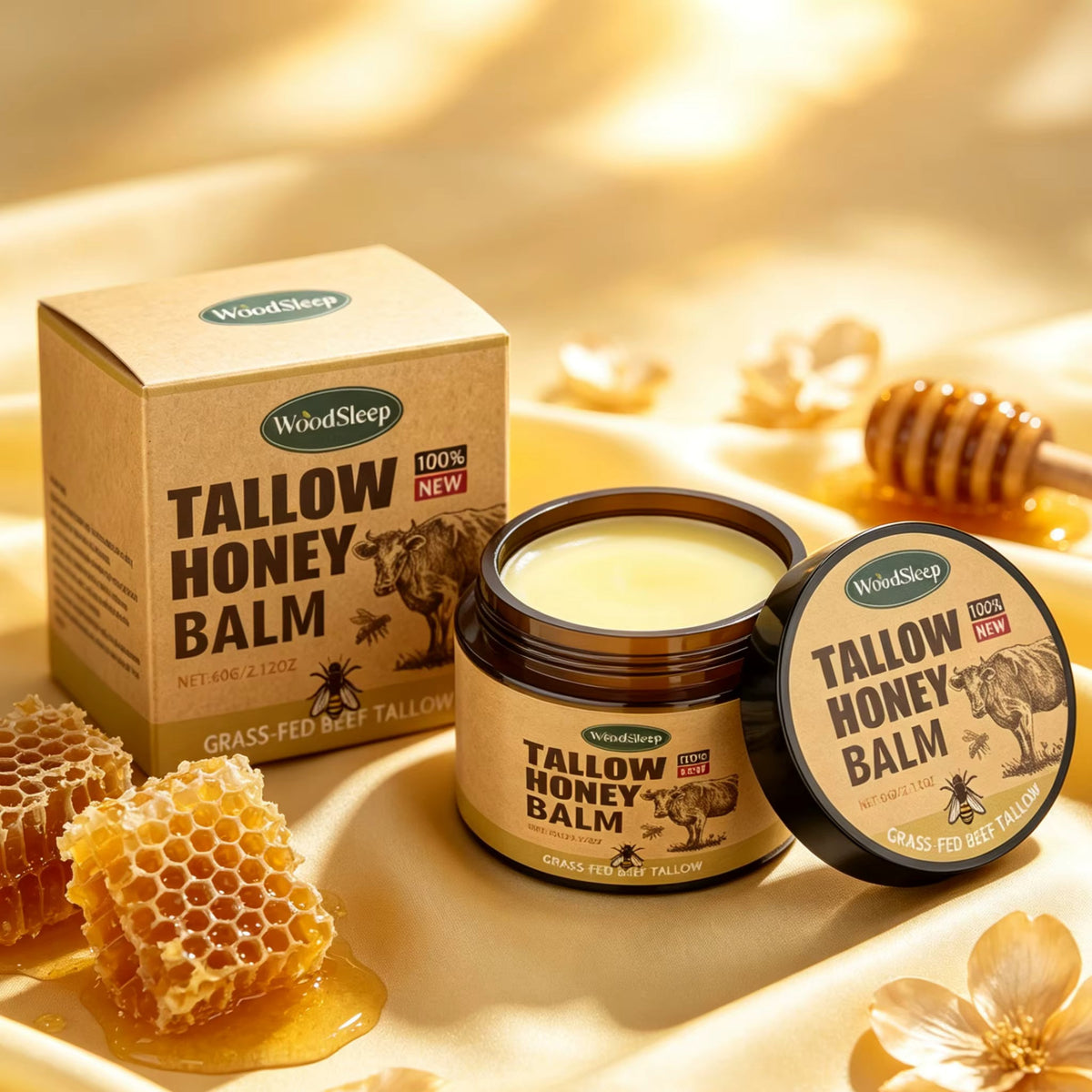 TallowBee – Hidratáló krém marhafaggyúval és mézzel arcra, testre és kézre