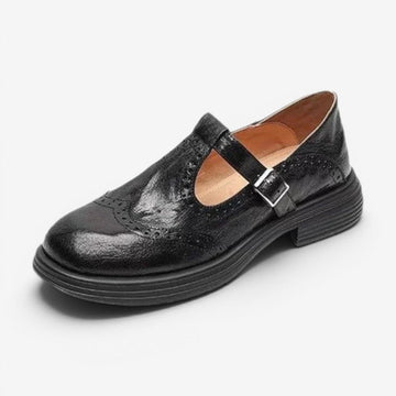 Women’s Round-Toe Buckle Shoes