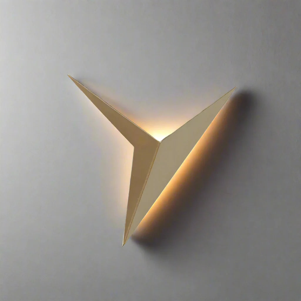 GeoGlow - Modern Triangular Wall Sconces Sculptural Geometric Design | Soft Ambient Glow for Hallway, Bedroom, or Accent Lighting | Sleek Space-Saving Wall-Mounted Fixture