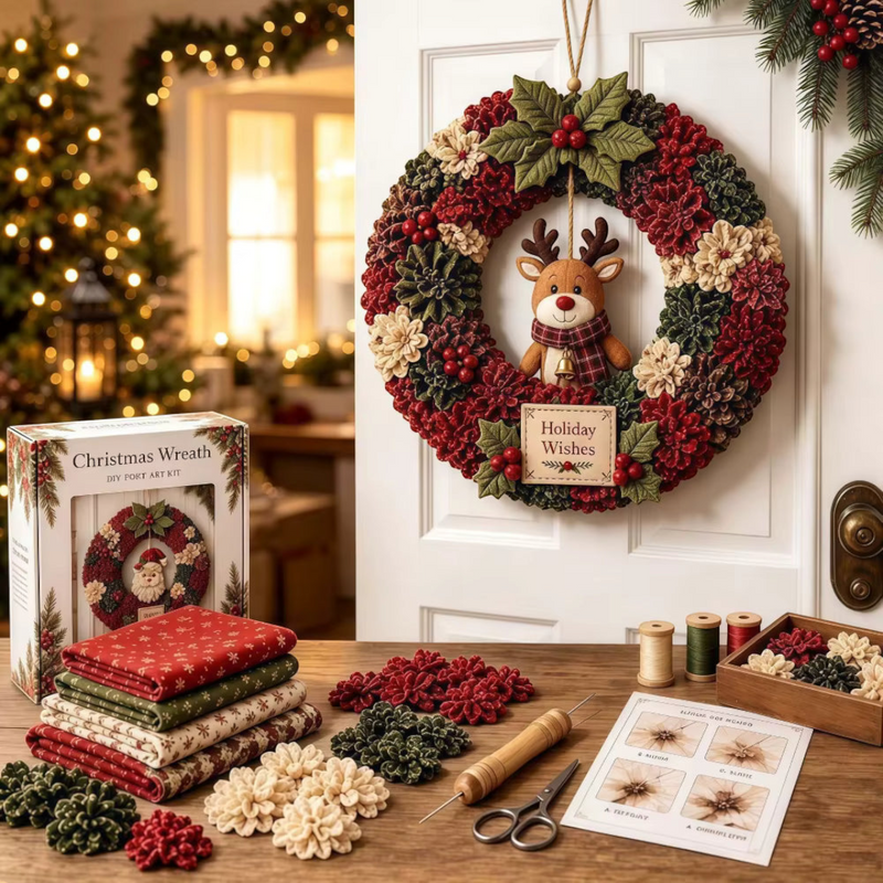 Wreathmas - 3D karácsonyi koszorú DIY készlet ünnepi dekorációhoz