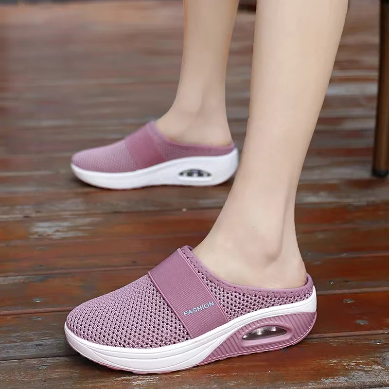 Aerovelle – Kerek orrú slip-on cipő légáteresztő hálós felsőrésszel