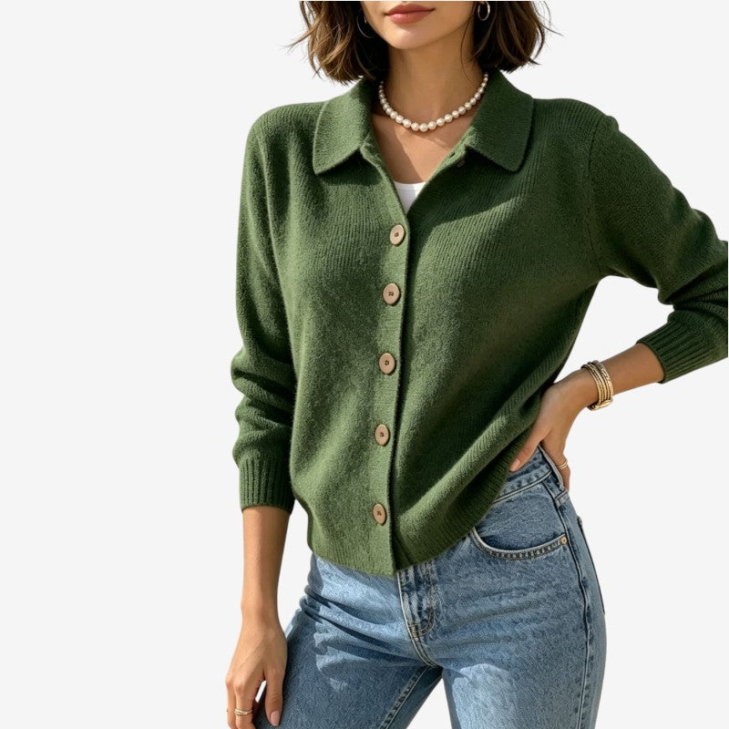 Chic Women's Knit Cardigan with Button Front