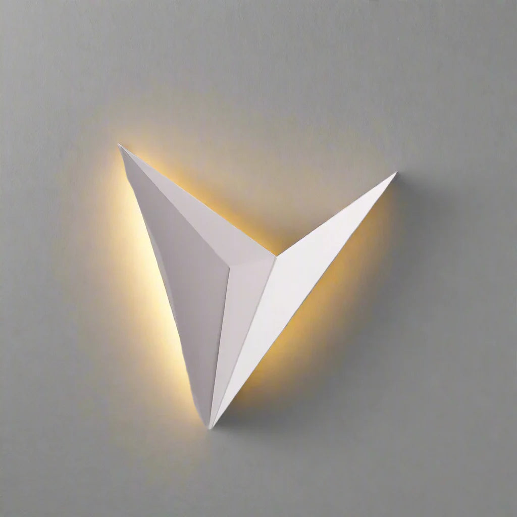 GeoGlow - Modern Triangular Wall Sconces Sculptural Geometric Design | Soft Ambient Glow for Hallway, Bedroom, or Accent Lighting | Sleek Space-Saving Wall-Mounted Fixture