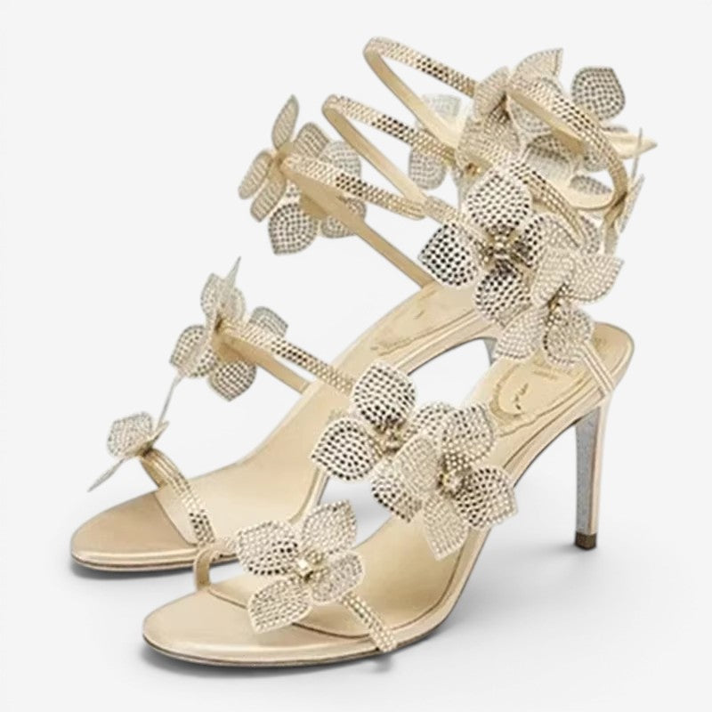 Elegant High Heeled Sandals with Pointed Toe