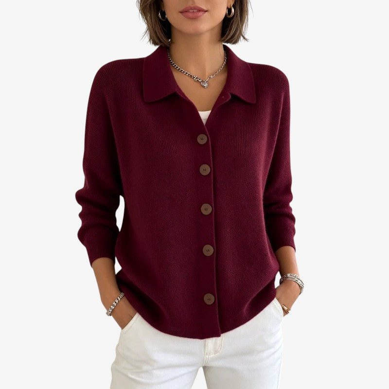 Chic Women's Knit Cardigan with Button Front