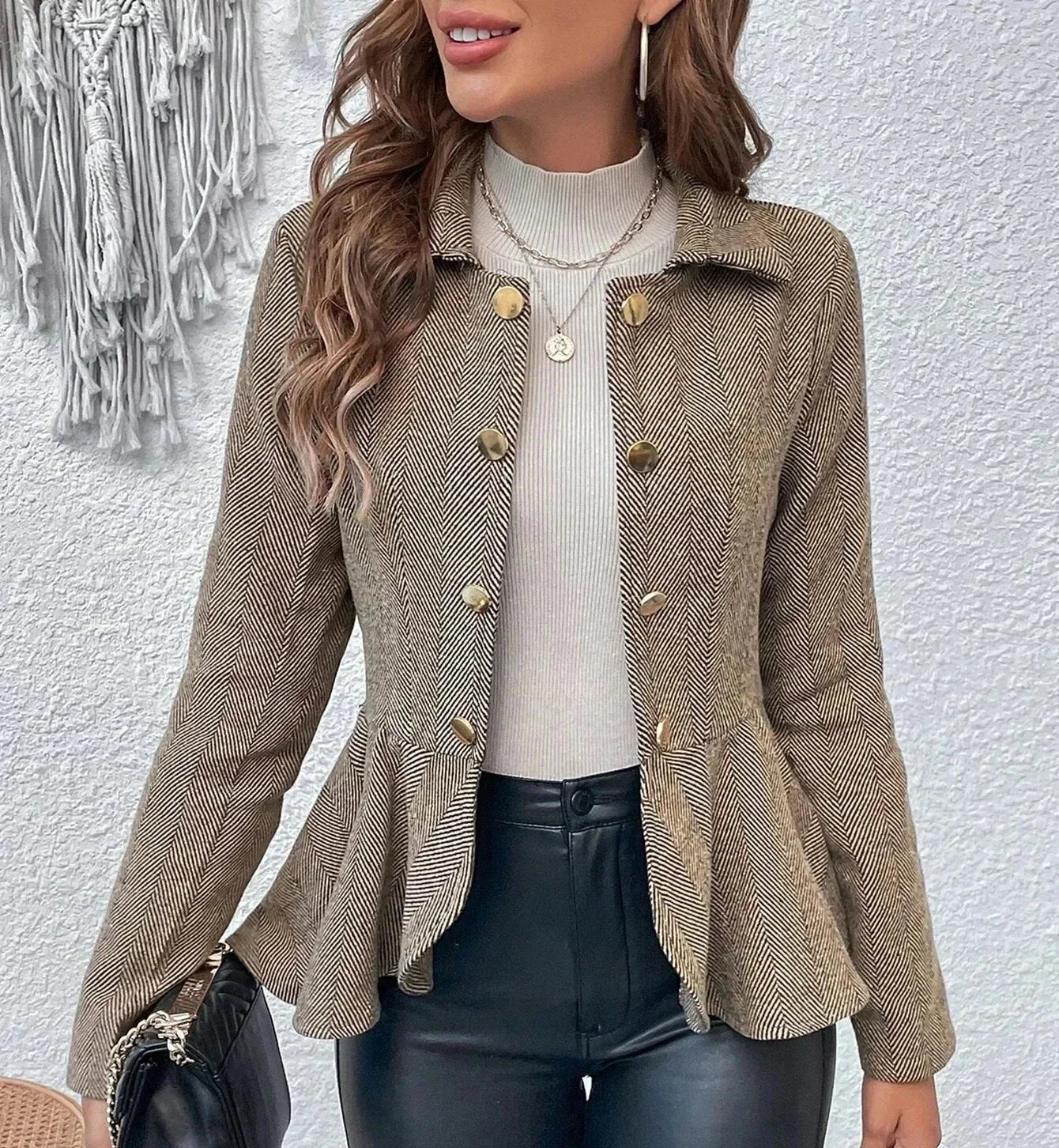 Molly - Office Blazer with Ruffled Trim