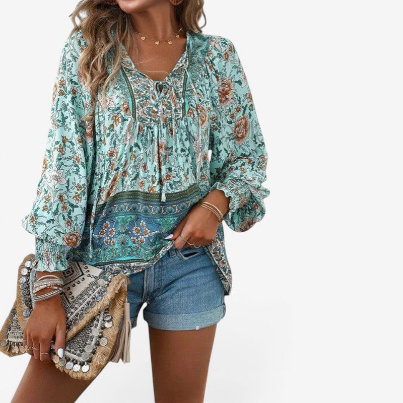 Women’s Floral Print Long Sleeve Blouse