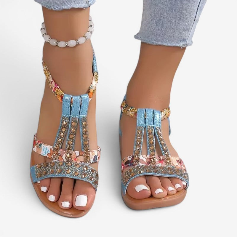 Ladies Wedge Sandals with Pearl Details