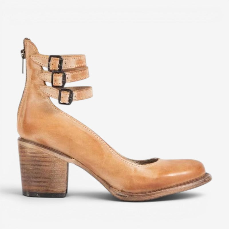 Women's High-Heeled Sandals with Ankle Straps