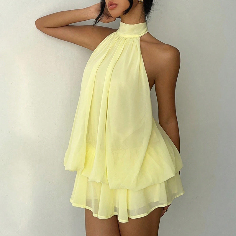 Chic Women's Halter A-Line Mini Dress
