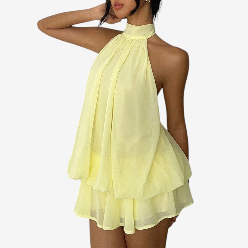 Chic Women's Halter A-Line Mini Dress