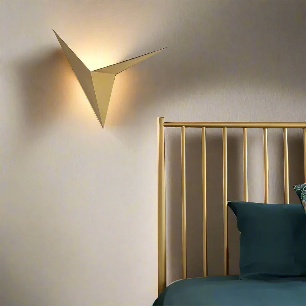 GeoGlow - Modern Triangular Wall Sconces Sculptural Geometric Design | Soft Ambient Glow for Hallway, Bedroom, or Accent Lighting | Sleek Space-Saving Wall-Mounted Fixture