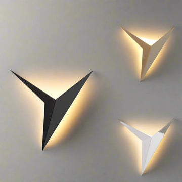 GeoGlow - Modern Triangular Wall Sconces Sculptural Geometric Design | Soft Ambient Glow for Hallway, Bedroom, or Accent Lighting | Sleek Space-Saving Wall-Mounted Fixture
