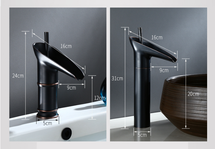 AquaFalls - Vintage Waterfall Bathroom Faucet Antique Brass Finish with Gentle Cascading Flow | Single-Handle Design for Effortless Water Control | Elegant Accent to Enhance Bathroom Aesthetics