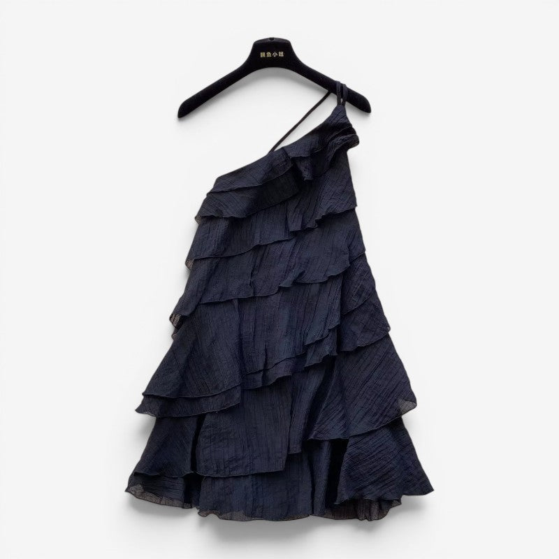 Asymmetrical One-Shoulder Mini Dress