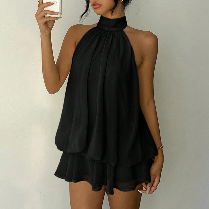 Chic Women's Halter A-Line Mini Dress