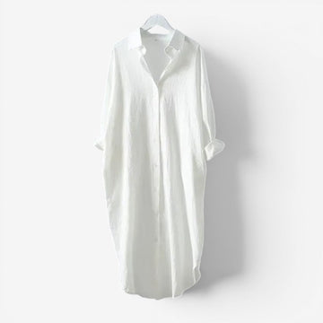 Elegant Women's Long Sleeve Midi Shirt Dress