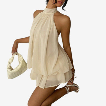 Chic Women's Halter A-Line Mini Dress