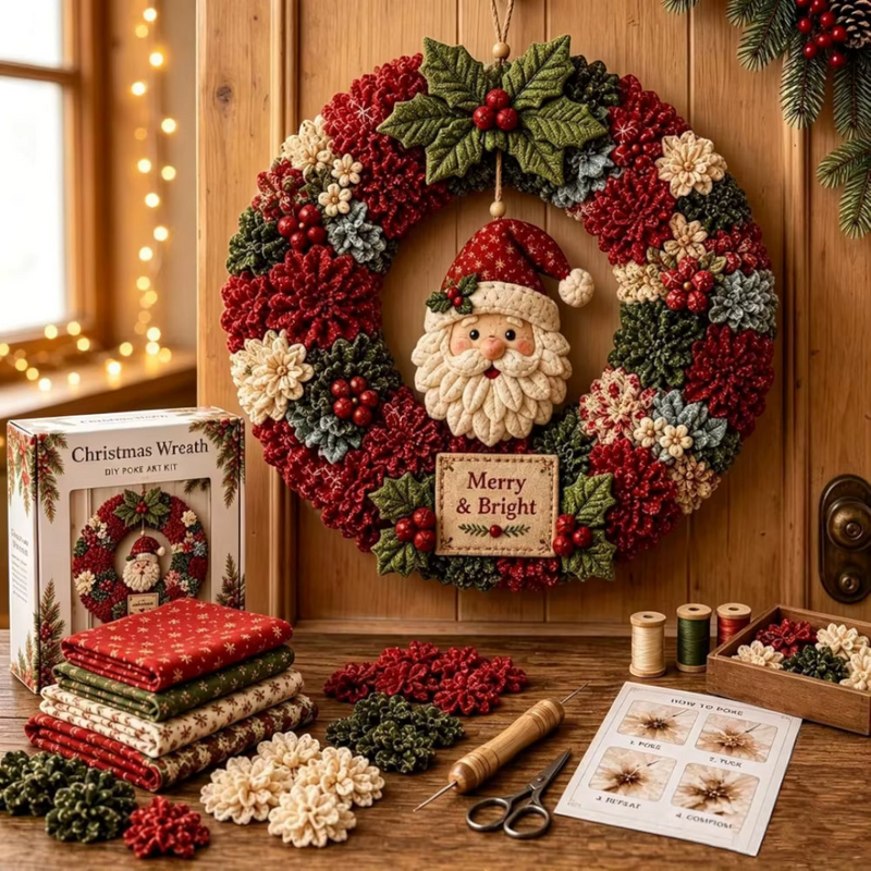Wreathmas - 3D karácsonyi koszorú DIY készlet ünnepi dekorációhoz
