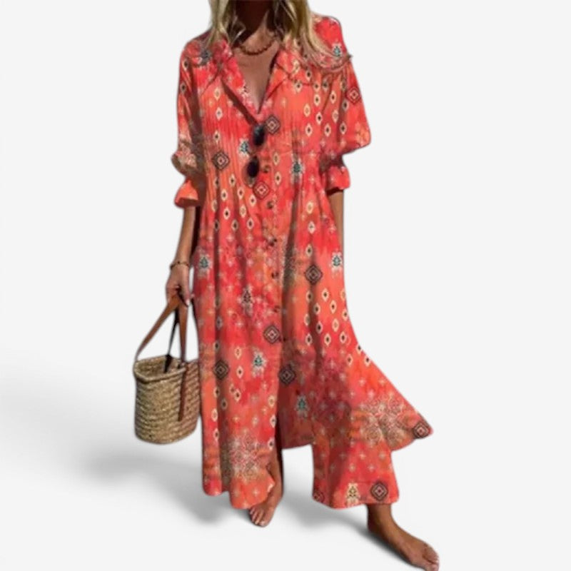 Women’s Floral Long Sleeve Loose Fit Dress