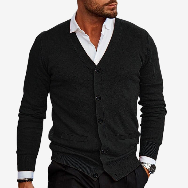 Men’s Long Sleeve Button Neck Cardigan