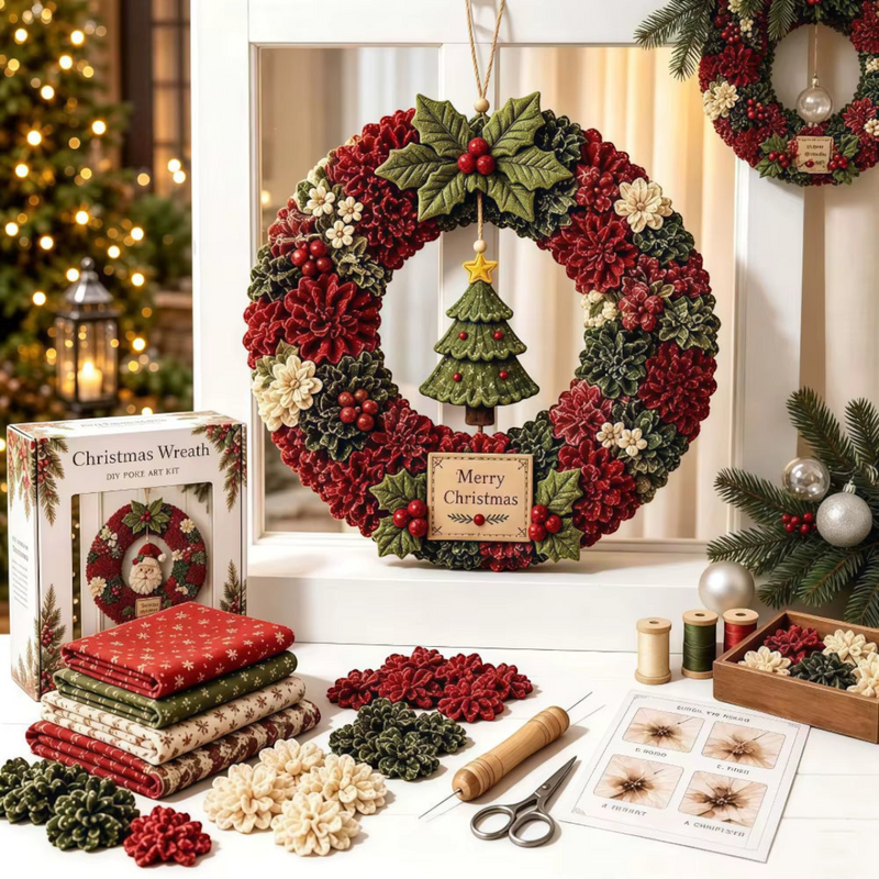 Wreathmas - 3D karácsonyi koszorú DIY készlet ünnepi dekorációhoz
