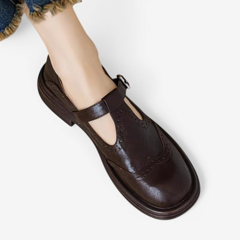 Women’s Round-Toe Buckle Shoes