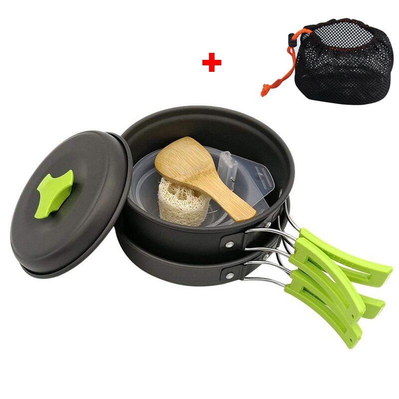 AdventureGear - Portable Camping Cookware Set All-in-One Outdoor Cooking Solution | Lightweight, Stackable, and Compact for Hiking, Travel, and Camping | Durable Aluminum Alloy with Non-Stick Surface for Easy Cooking and Cleaning
