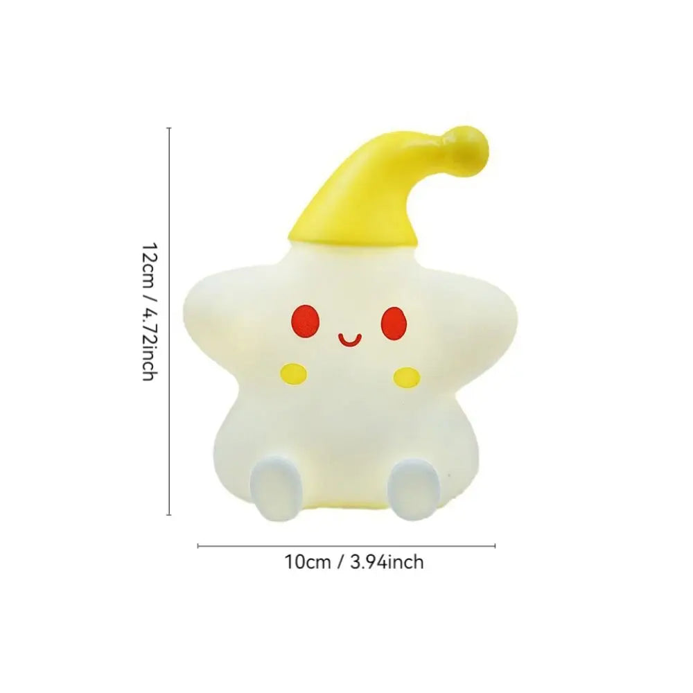 StarSnuggle - Star-Shaped Night Lights Adorable Cartoon Stars with Sleeping Hats | Soft Warm Glow for Cozy Bedtime Ambiance | Kid-Friendly Portable Light for Nightstand, Shelf, or Travel