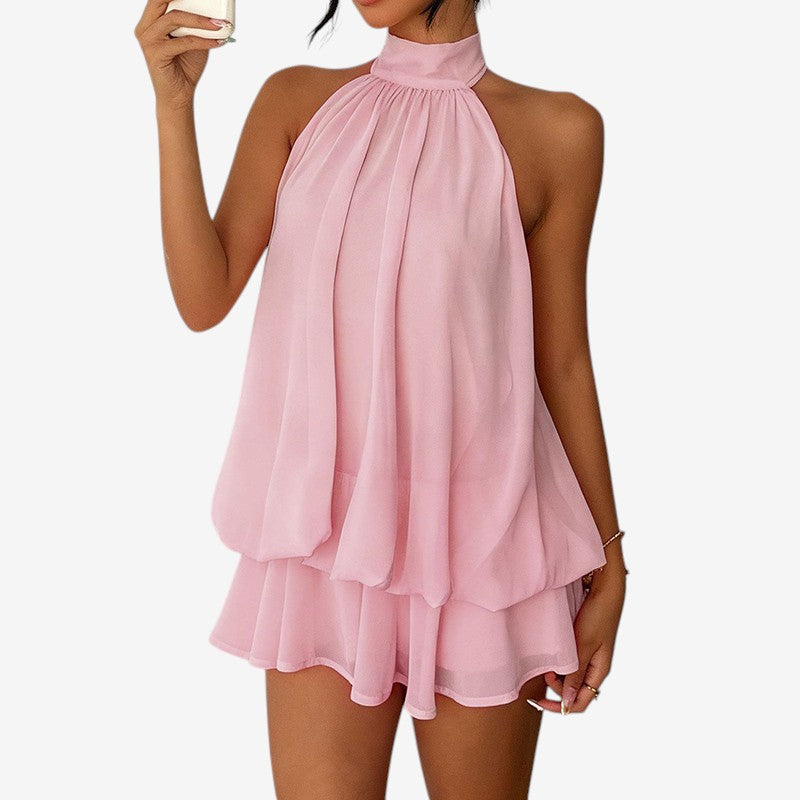 Chic Women's Halter A-Line Mini Dress