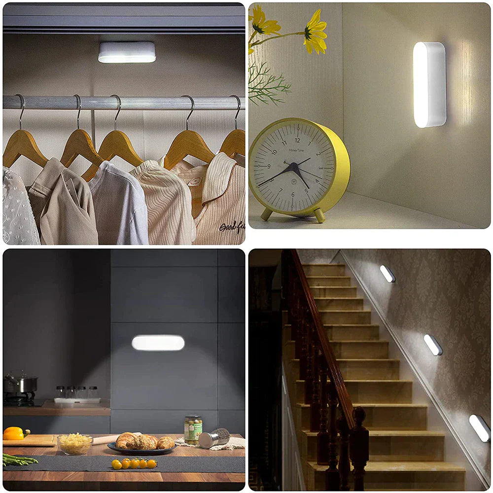 GlowEase - Minimalist Wireless LED Night Lights Instant Light for Any Space | Peel-and-Stick Installation with No Wiring Needed | Bright Energy-Efficient LEDs for Hallways, Closets or Stairs