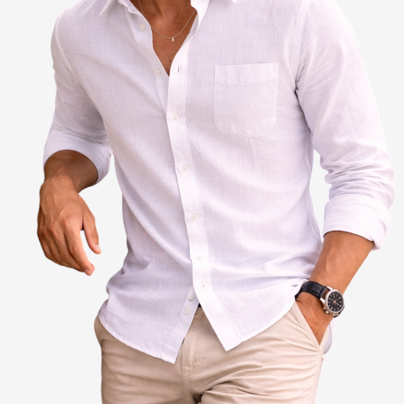 Men's Classic Collared Shirt with Pocket