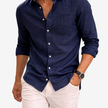 Men's Classic Collared Shirt with Pocket