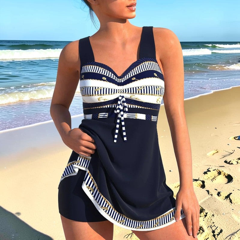Women's High Waist V Neck Swimwear Set