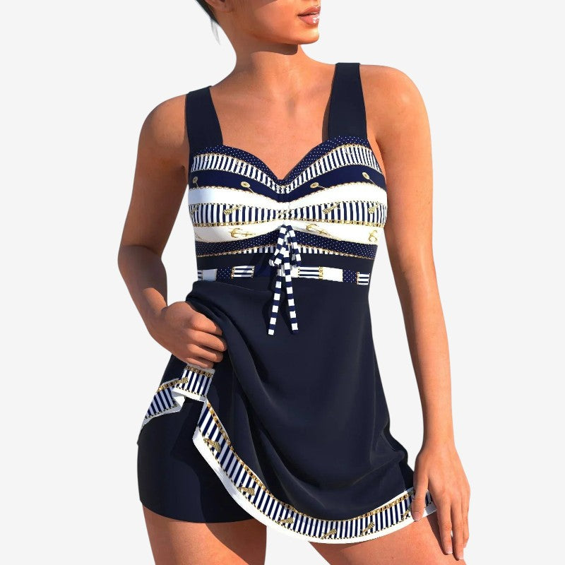 Women's High Waist V Neck Swimwear Set