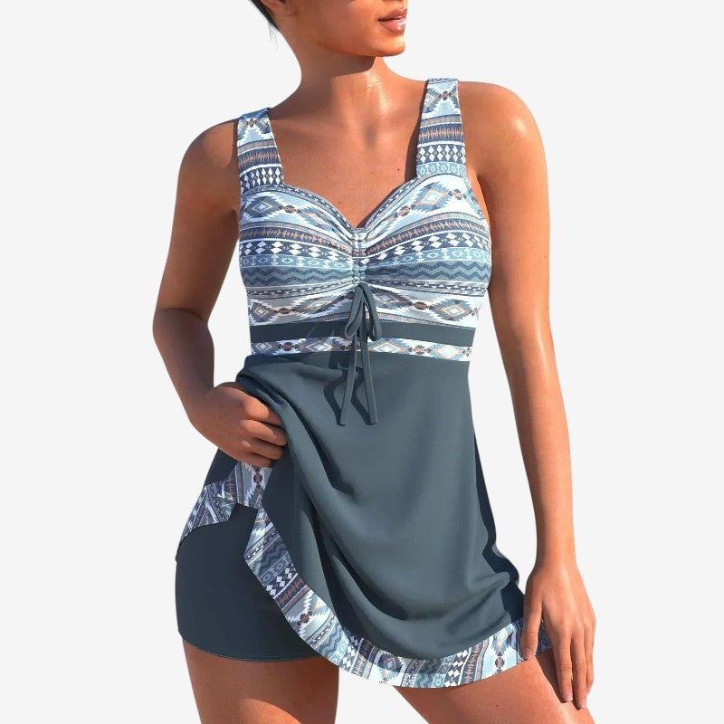 Women's High Waist V Neck Swimwear Set