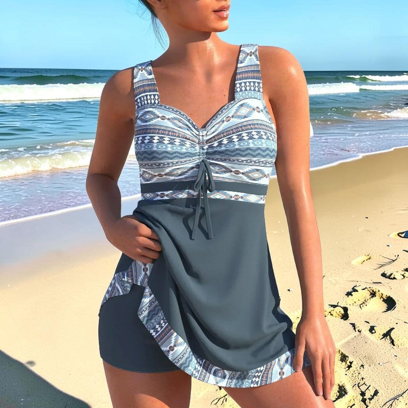 Women's High Waist V Neck Swimwear Set