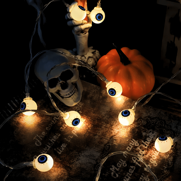 Halloween String Lights with Ghosts and Pumpkins