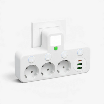 VoltBridge - 3 aljzatos elosztó USB és Type-C töltőportokkal