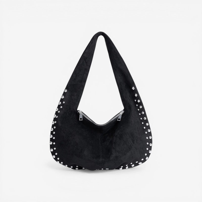 Women’s Shoulder Bag with Double Zippered Pockets