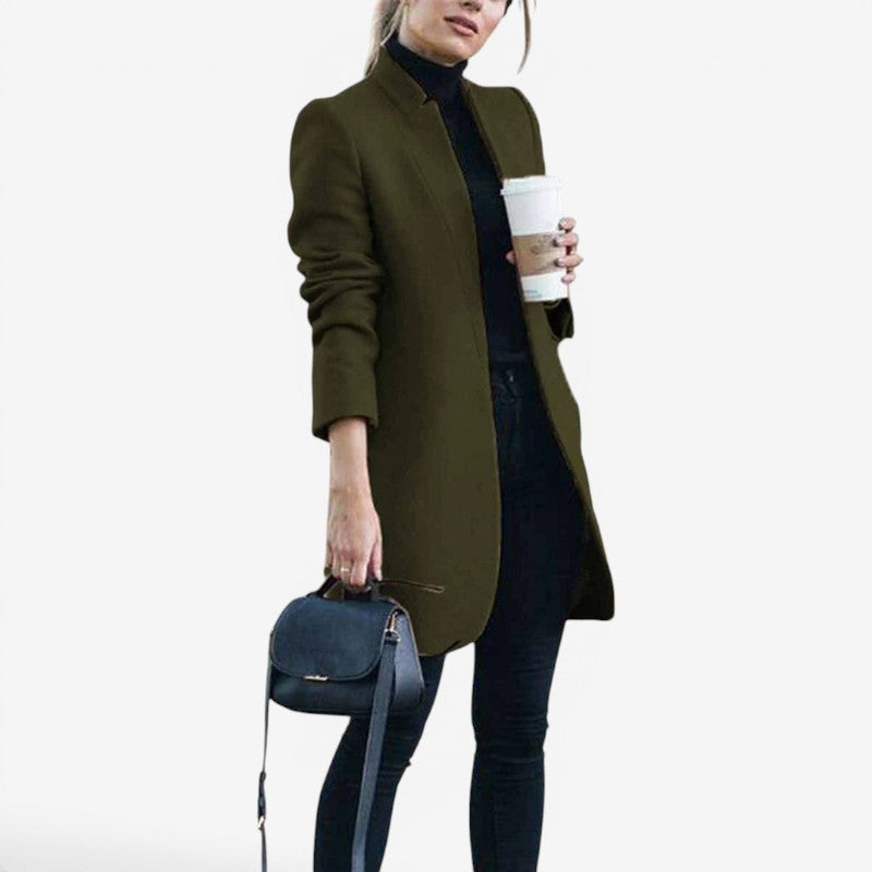 Women’s Classic Notched Collar Long Coat