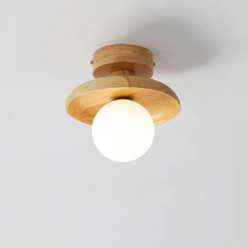 LumiSaucer – Sleek Saucer Shade with Soft Even Glow | Low-Profile Design with Central Globe Bulb | Minimalist Lighting for Bedroom or Hallway
