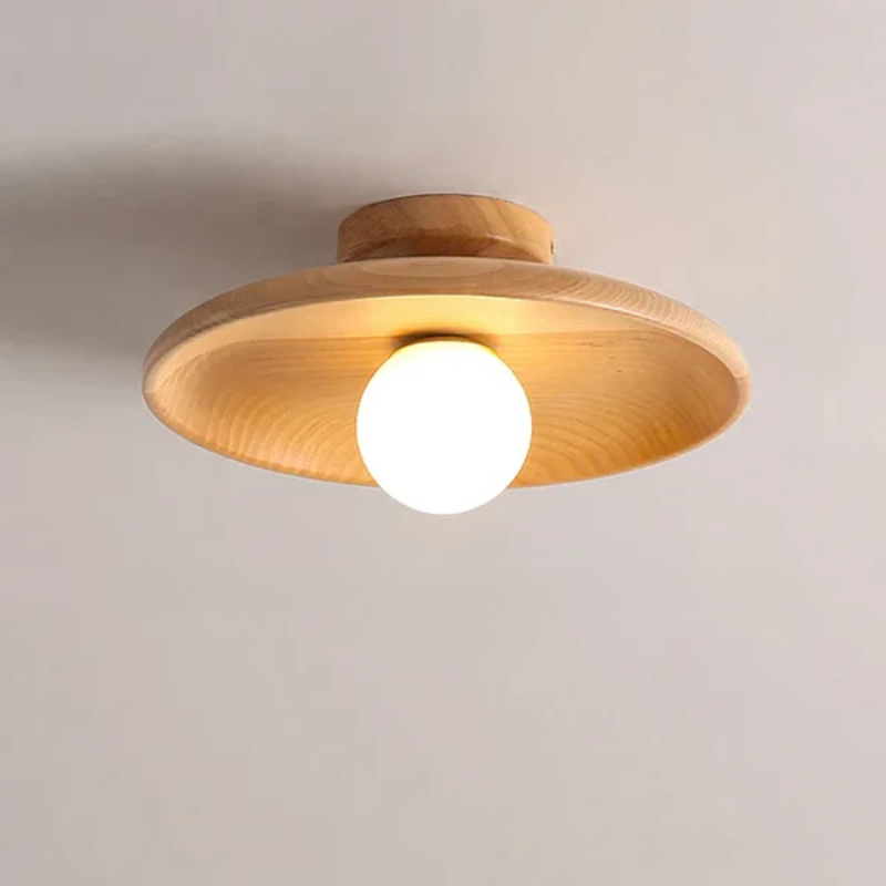 LumiSaucer – Sleek Saucer Shade with Soft Even Glow | Low-Profile Design with Central Globe Bulb | Minimalist Lighting for Bedroom or Hallway