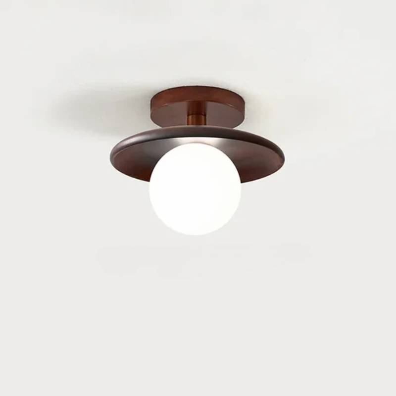 LumiSaucer – Sleek Saucer Shade with Soft Even Glow | Low-Profile Design with Central Globe Bulb | Minimalist Lighting for Bedroom or Hallway