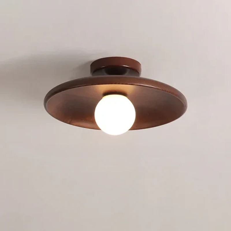 LumiSaucer – Sleek Saucer Shade with Soft Even Glow | Low-Profile Design with Central Globe Bulb | Minimalist Lighting for Bedroom or Hallway